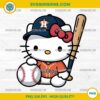 Hello Kitty wearing Houston Astros uniform holding bat and ball – PNG for sublimation