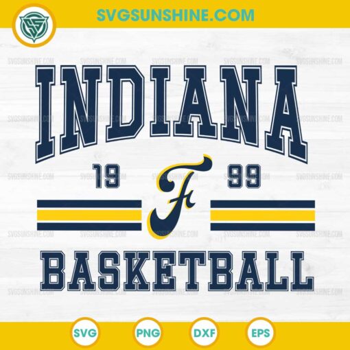 Indiana Fever Basketball SVG PNG DXF EPS with retro 1999 design for Cricut