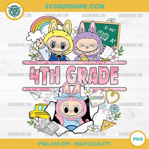 Labubu 4th Grade PNG Bunny School Design