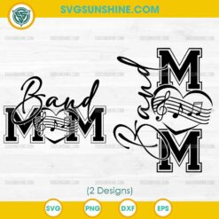 Band Mom SVG with Heart and Music Notes