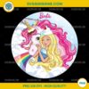 Barbie Unicorn PNG Cute Rainbow Princess Clipart 300 DPI