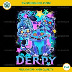 Colorful Derpy the Tiger PNG – Blue Tiger Trio from KPop Demon Hunters – 300 DPI Transparent Background
