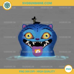 Cute Derpy Blue Tiger PNG – Fun Cartoon Tiger from KPop Hunters – 300 DPI Transparent Background