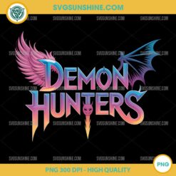 Demon Hunters PNG Gradient Wing and Bat Logo Digital Art