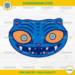 Funny Derpy Tiger Face PNG – Cartoon Tiger Head Clipart – 300 DPI Transparent Background