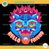 Hello Friend Derpy Tiger PNG – KPop Demon Hunters Quirky Blue Cat Artwork