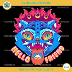 Hello Friend Derpy Tiger PNG – KPop Demon Hunters Quirky Blue Cat Artwork