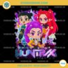 Huntrix Anime Chibi PNG featuring Rumi Mira Zoey KPop Demon Hunters Digital Art