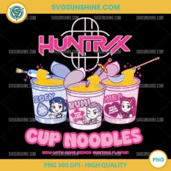 Huntrix Cup Noodles PNG – Mira Rumi Zoey KPop Demon Hunters Parody Artwork