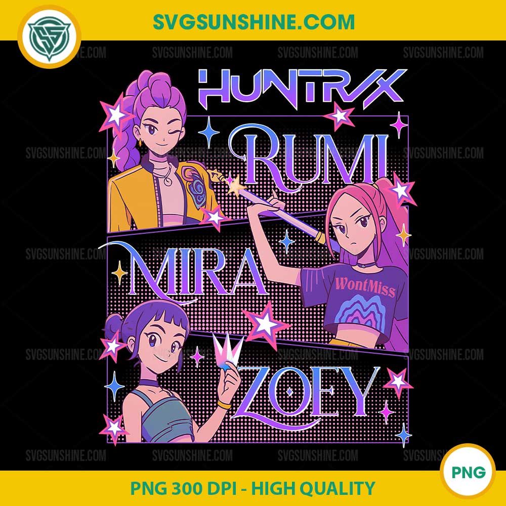 Huntrix PNG K Pop Demon Hunters Girl Group Digital Artwork