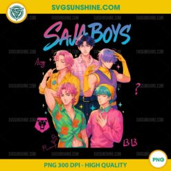 K-Pop Saja Boys PNG – Vibrant Group Artwork for Digital Crafts