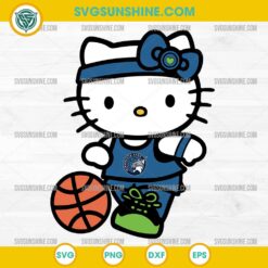 Minnesota Lynx Hello Kitty SVG &ndash; Cute Basketball Girl PNG DXF EPS Digital File