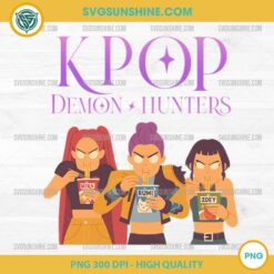 Mira Rumi And Zoey Eating Noodles PNG – Huntrix Ramyeon Parody Digital Download