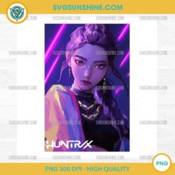 Rumi Digital Art PNG – Huntrix KPop Demon Hunters Neon Poster Download