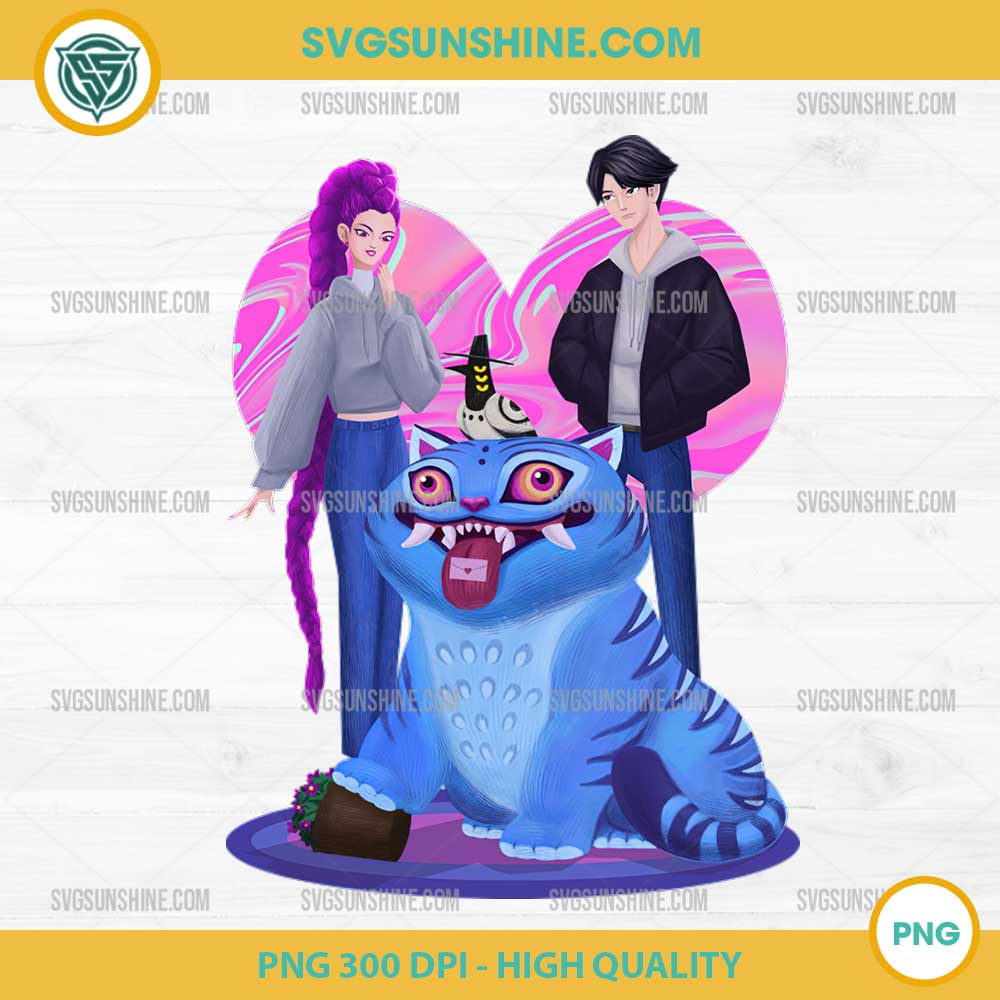 Rumi and Jinu with Derpy Tiger PNG – KPop Demon Hunters Digital Art ...