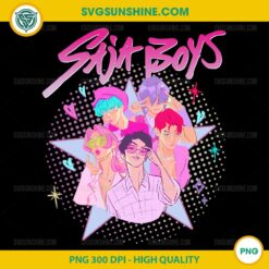 Saja Boys Digital PNG – Colorful K-Pop Group Illustration