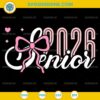 Senior 2026 Coquette SVG – Pink Bow Graduation Design