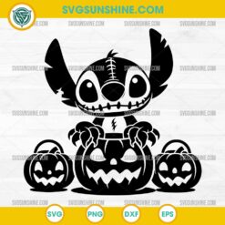 Stitch Halloween SVG Cute Pumpkin Basket Cartoon PNG DXF EPS