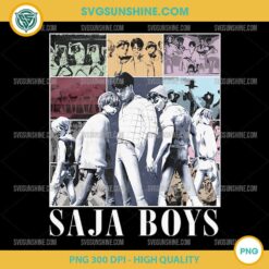 Vintage Saja Boys PNG Retro KPOP Anime Band Clipart