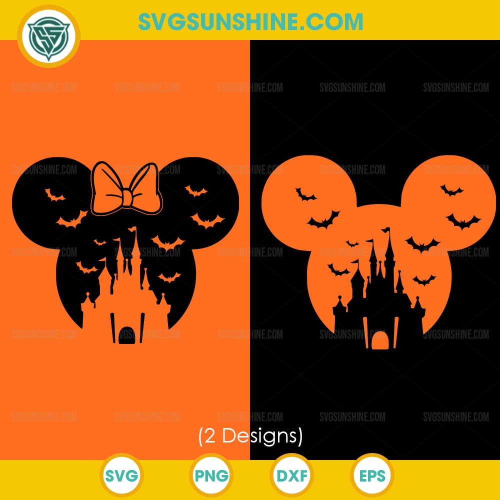 Mickey Minnie Halloween Castle SVG