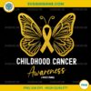 Childhood Cancer Awareness PNG – Gold Ribbon Butterfly PNG Design