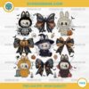 Coquette Bow Labubu Halloween PNG with Ghost, Pumpkin, Witch, and Skeleton Characters