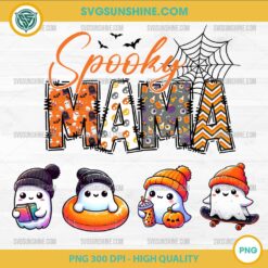Custom Spooky Mama PNG Halloween Ghost Mom Design with Name Option