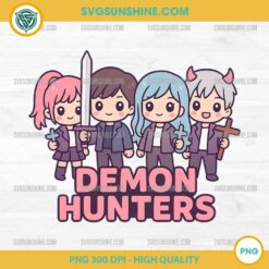 Cute Demon Hunters PNG – Kawaii Anime Exorcist Squad Clipart