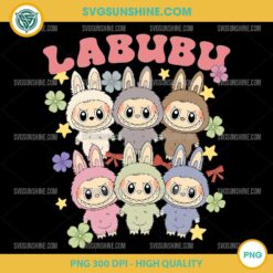 Cute Labubu PNG &ndash; Adorable Labubu Characters in Colorful Outfits Digital Design