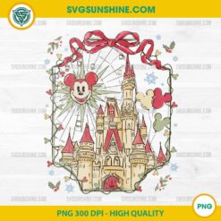 Disney Christmas Castle PNG with Mickey Mouse Holiday Design