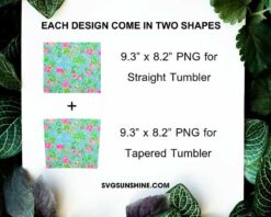 Disney Mickey Floral Castle 20oz Skinny Tumbler Template PNG