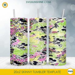 Disney Mickey Mouse Pastel 20oz Skinny Tumbler Template PNG &ndash; Straight & Tapered