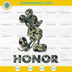 Disney Parks Mickey Mouse Honor SVG – Camouflage Military Mickey SVG Cut File