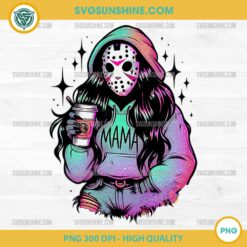 Jason Voorhees Mama Coffee PNG – Horror Halloween Mom Life PNG Clipart