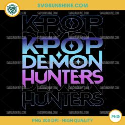 KPop Demon Hunters PNG – Gradient Logo Digital Clipart