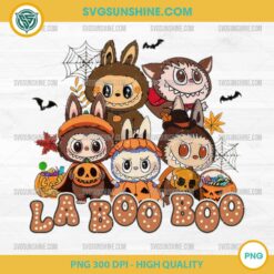 La Boo Boo Halloween Labubu PNG with Cute Spooky Characters and Pumpkin Candy