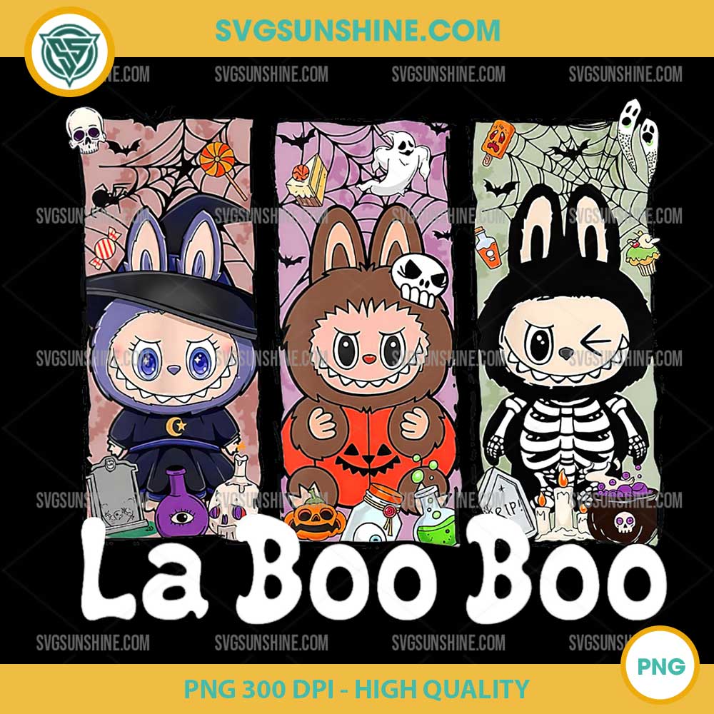 La Boo Boo Halloween PNG – Cute Spooky Labubu Characters in Witch ...