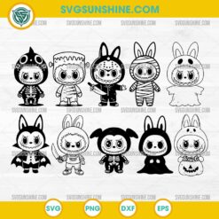 Labubu Halloween SVG PNG DXF EPS &ndash; Cute Labubu Characters Bundle Cricut Design