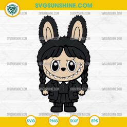 Labubu Wednesday SVG PNG DXF EPS – Cute Wednesday Addams Cricut Design