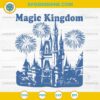 Magic Kingdom Castle SVG PNG with Disney Fireworks Cutting File
