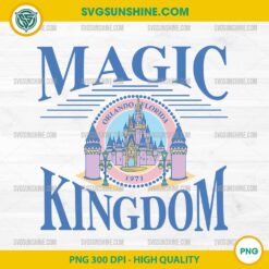 Magic Kingdom Orlando Florida 1971 PNG Disney Castle Vintage Retro Design