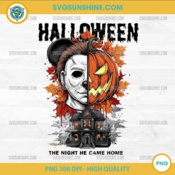 Michael Myers Mickey Halloween PNG The Night He Came Home Pumpkin Horror Design