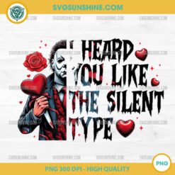 Michael Myers Silent Type Valentine PNG Horror Valentine’s Day Clipart