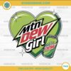 Mtn Dew Girl PNG – Green Soda Can Heart Design for Sublimation