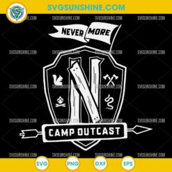 Nevermore Camp Outcast SVG PNG DXF EPS – Wednesday Addams Season 2 Cricut Design
