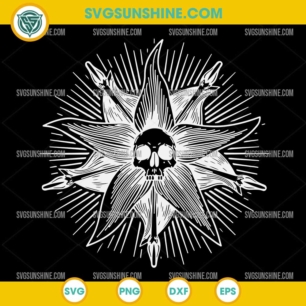 Nightshade Society SVG – Wednesday Addams Skull Flower PNG DXF EPS