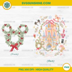 Premium Disney Christmas Wreath Castle PNG – 2 Designs