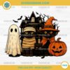 Spooky Black Cat Halloween PNG with Ghost, Witch Hat, Mummy and Pumpkin