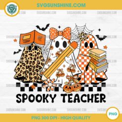 Spooky Teacher Halloween PNG – Cute Ghosts with Books and Pencil PNG Digital Download