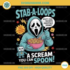Stab-A-Loops Ghostface Horror Cereal PNG Funny Halloween Parody Clipart